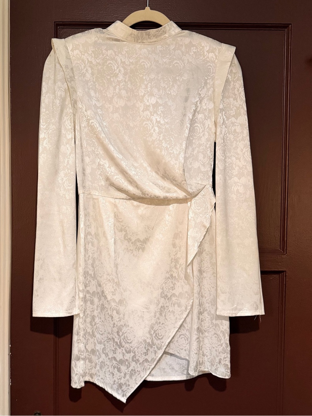 Women's Ivory Floral wrap dress